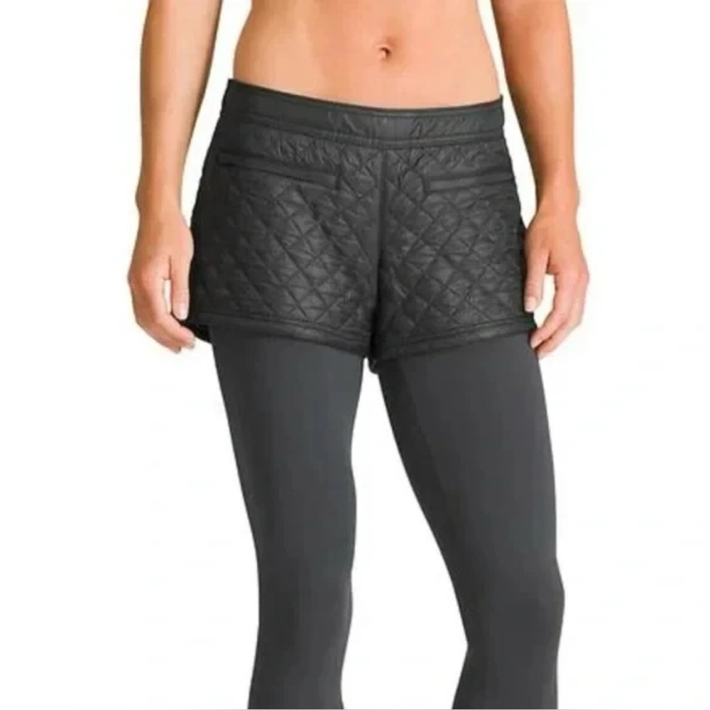 NWT Womens Athleta Black Toasty Buns Quilted Shorts Thermal Lined Ski Running 12